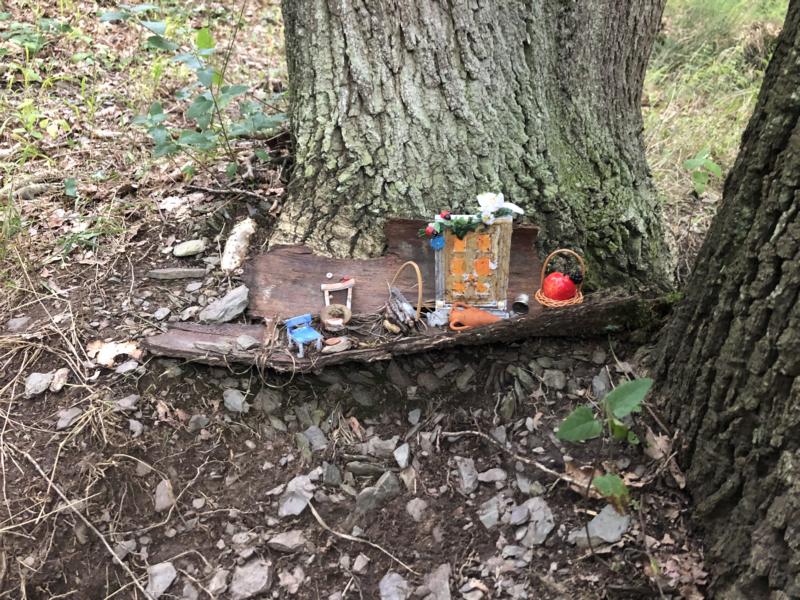 Von Kindern gebastelte Elfenbehausung in Heimbach