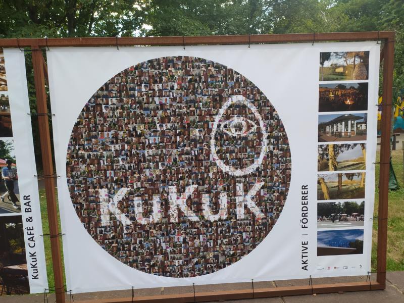 Plakat zum Jubiläum des KuKuK an der Grenze an der deutsch-belgischen Grenze